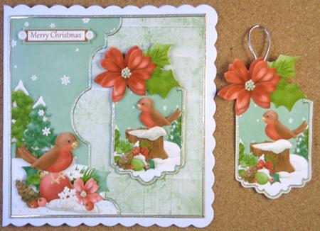 Robin in Snow Card with Decoupage by Linda Short
