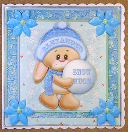 Cute Bunny with Snowball 8x8 Mini Kit by Linda Short