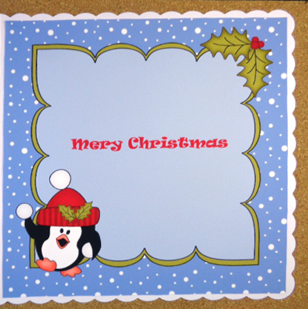8 x 8 Christmas Snowballing Pip Penguin Insert by Linda Short