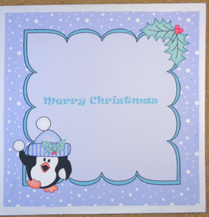8 x 8 Christmas Snowballing Pip Penguin Insert by Linda Short