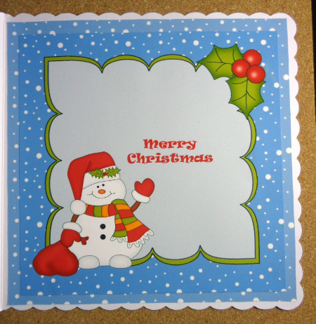 8 x 8 Christmas Snowman Oli's Santa Sack Insert by Linda Short