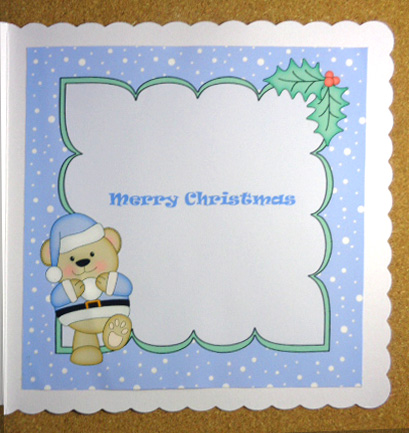 8 x 8 Christmas Livvy Bear Snowball Fight Insert by Linda Short