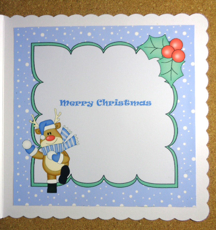 8 x 8 Christmas Snowball Fight Rudolph Insert by Linda Short