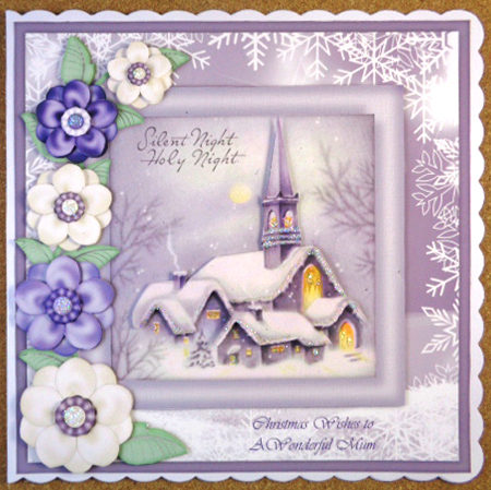Silent Night - 8" Square Card Pyramage Mini-kit by Linda Short