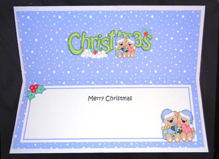 Large Dl Christmas Teddy Love Insert by Linda Short