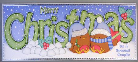 Large Dl Christmas Robin Love 3D Decoupage by Linda Short