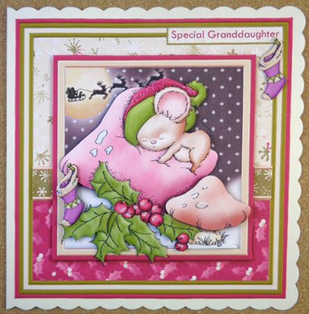Not a Mouse is Stirring 7.5 Christmas Decoupage Mini Kit by Linda Short