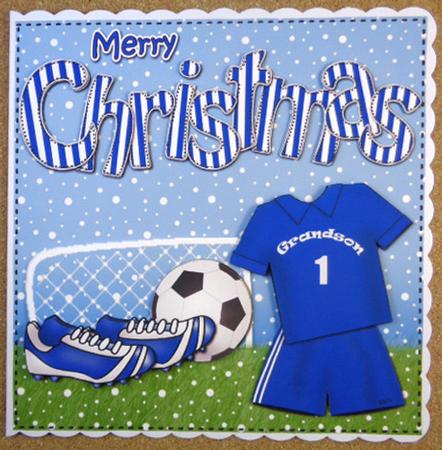8 x 8 Christmas Football Mini Kit 3D Decoupage by Linda Short