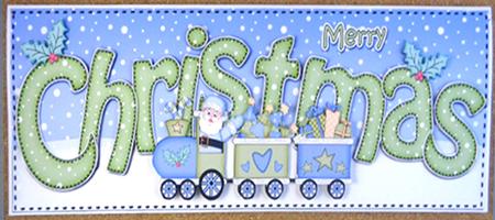 Large Dl Christmas Santa's Train 3D Decoupage by Linda Short