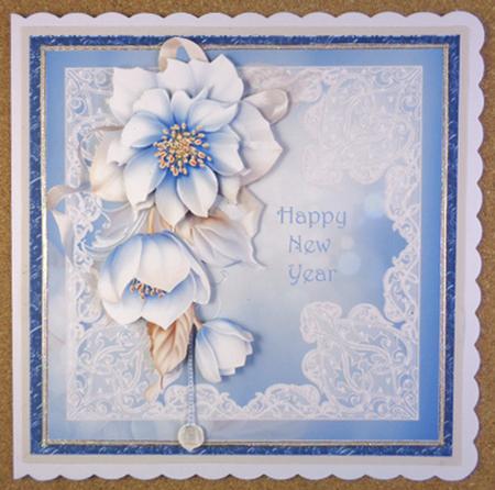Beautiful Lace and Blue Card Front Kit by Linda Short