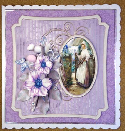 Garden Gate 7x7 Card with Decoupage by Linda Short
