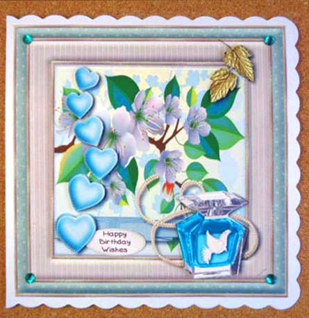 Apple Blossom Purfume Card Topper 1 by Linda Short