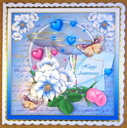 Sweet Hearts Valentine 8x8 Card Front by Linda Short