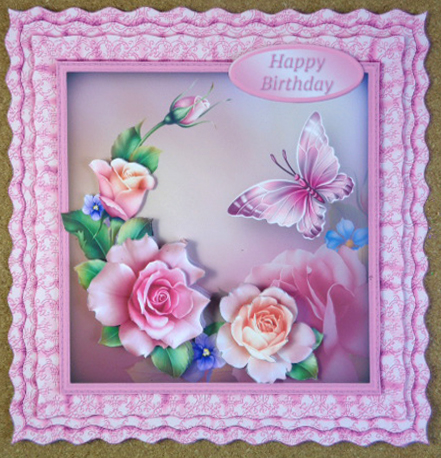 Spring Roses - Frilly Cushion Card Mini Kit by Linda Short