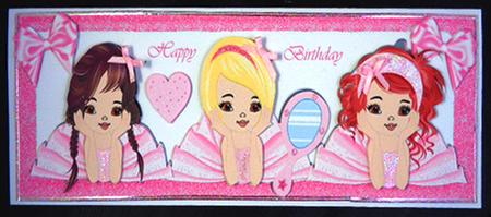 Pretty in Pink Ballerina Girls Dl Card by Linda Short