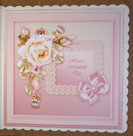 Winter Roses on a Lace Frame Matching 8inx8in Insert Plate by Linda Short