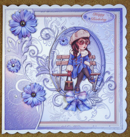 Taking a Rest Large Blue Card Front by Linda Short