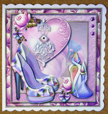 Pastel Romance Heart Card Topper 2 by Linda Short
