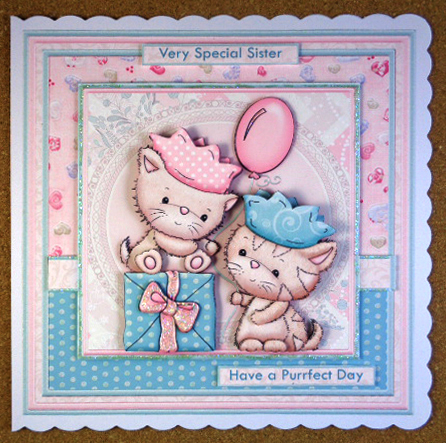 A Purrfect Day Cats 8x8 Decoupage Mini Kit by Linda Short