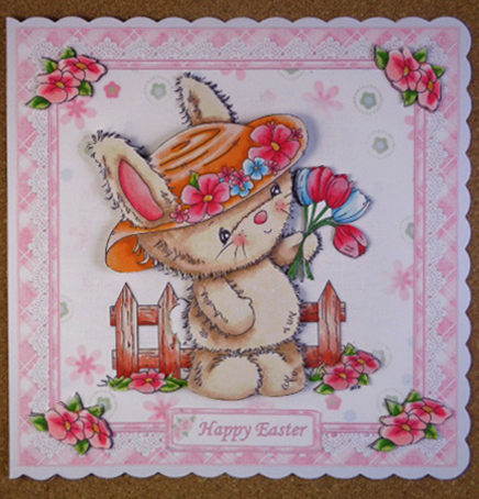 8x8 Bonnet Bunny Easter or Birthday Mini Kit by Linda Short
