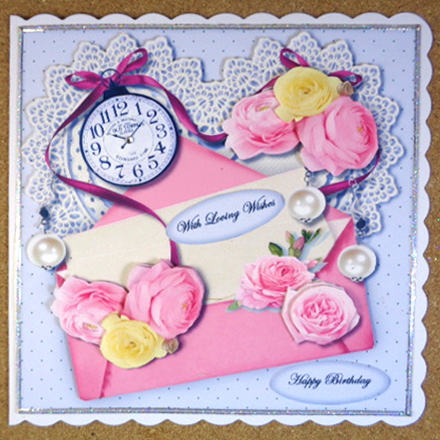 Vintage Letter Time Flies -  by Linda Short