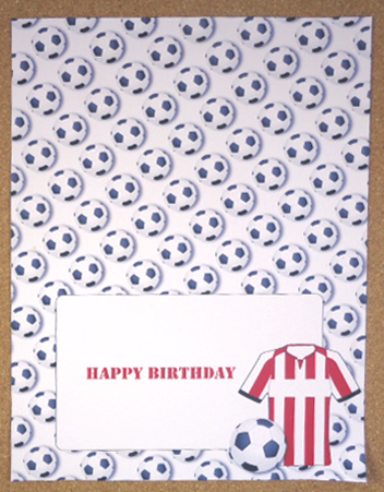 Football Fan Over the Edge (red & White) 3 Insert by Linda Short