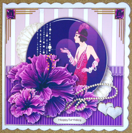 1920's Vintage Fashion Plate Card Topper 1 by Linda Short