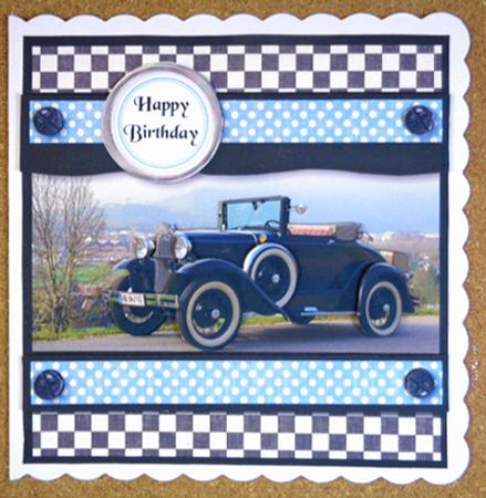 Black Classic Vintage Car Auto Birthday Get Well by Linda Short