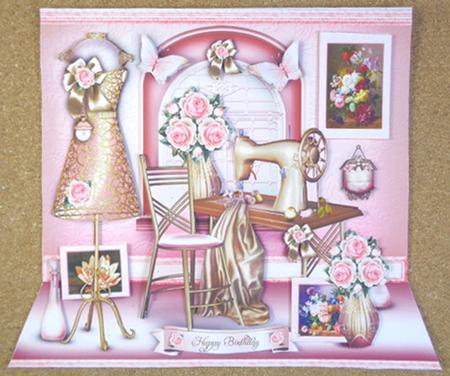 Pink Sewing Room Card Mini Kit by Linda Short