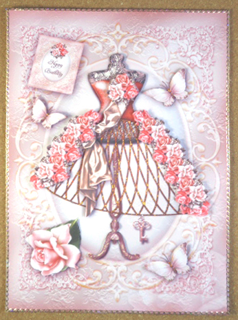 Vintage Fashion Mannequin with Roses Card Mini Kit by Linda Short