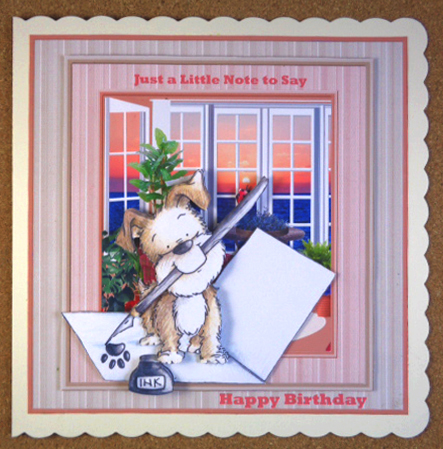 Wish You Were Here 7.5x7.5 Card and Decoupage by Linda Short