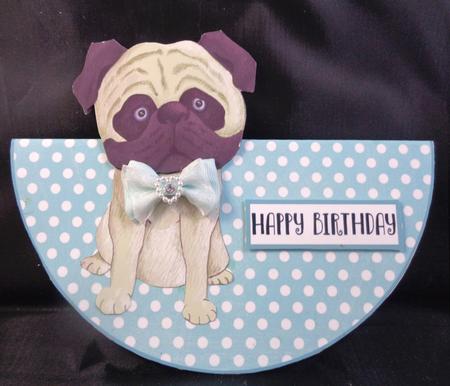 Pug Wobble Card. Birthday Party by Linda Short
