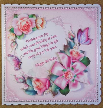 8x8 Birthday Verse with Spring Roses Mini Kit 1 by Linda Short