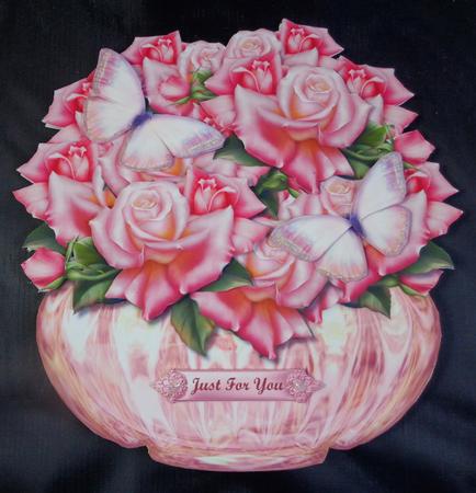 Edwardian Roses Pot Shaped Card Mini Kit by Linda Short
