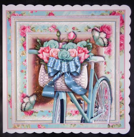 The Shabby Chic Bicycle Card Front Kit by Linda Short