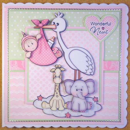 New Baby Girl Stork Mini Kit by Linda Short