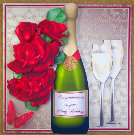Champagne and Roses Offset Card Mini Kit by Linda Short