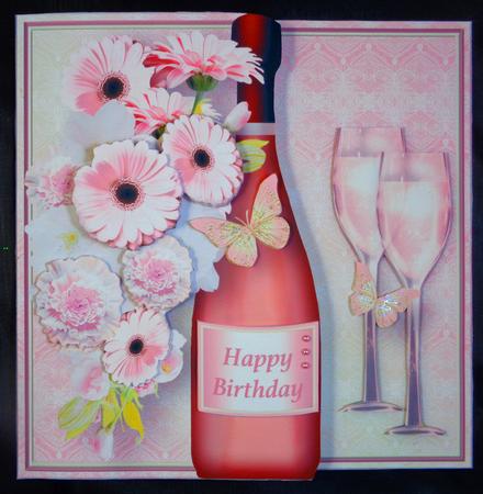 Rosé Wine Offset Card Mini Kit by Linda Short