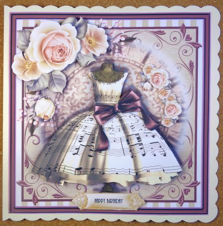 The Music Dress Card Front Kit by Linda Short