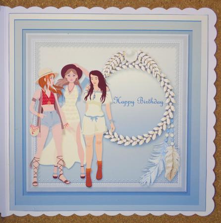 Boho Fashion Girls Matching 8in x 8in Insert Plate by Linda Short