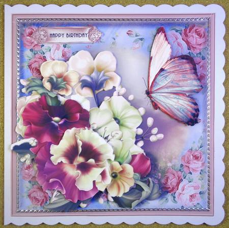 Pansy Posie Card Front Kit by Linda Short