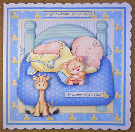 Cheeky Baby Boy 8x8 Decoupage Mini Kit by Linda Short
