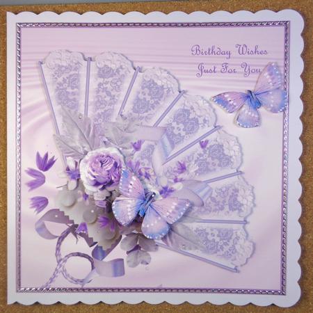 Lavender Lace Fan by Linda Short