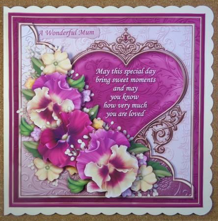 Pansies Heart & Verse All Occasions 8x8 Decoupage Mini Kit by Linda Short