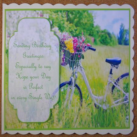 5x7" Bicycle Card Topper by Linda Short