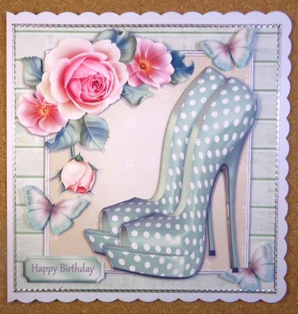 Green Shoe & Roses 8x8 by Linda Short