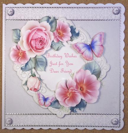 Spring Roses with Butterflies 8x8 Mini Kit by Linda Short