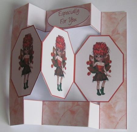 Autumn Fairy 3 Panel Pop Up Card by Linda Walker