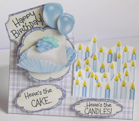 Cake & Candles Stair Stepper Card - Smaller Version by Linda Walker