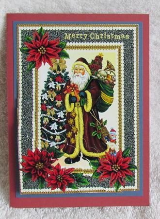 Santa and Poinsettia Scalloped Corners by Linda Walker